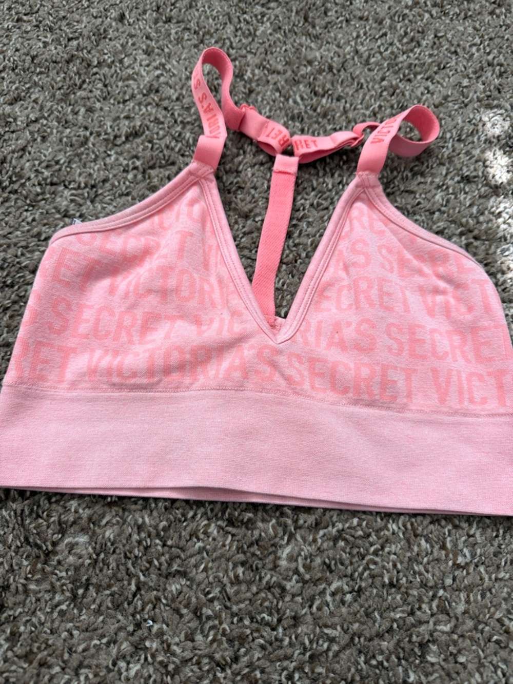 Victoria's Secret Light Pink Logo Racerback Bralette